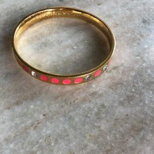 Kate Spade bangle, gold, hot pink and faux diamond